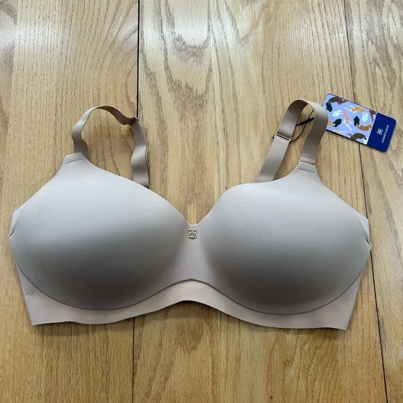 Honeylove 40D CloudEmbrace Bra NWT Sand Beige Wireless Support Back Smoothing - Picture 3 of 6